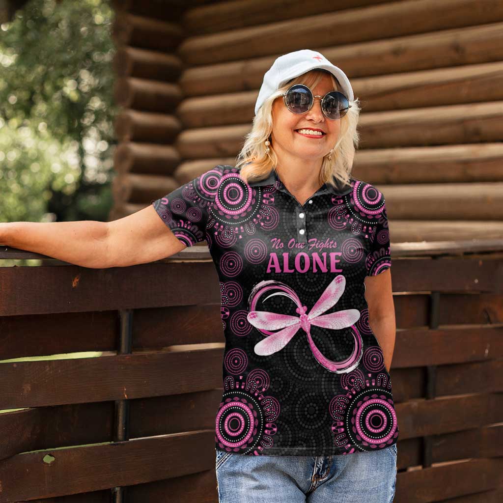 Personalized Pink Dragonfly Aboriginal of Hope Women Polo Shirt Australia’s Breast Cancer Awareness - Aussie Hoodie