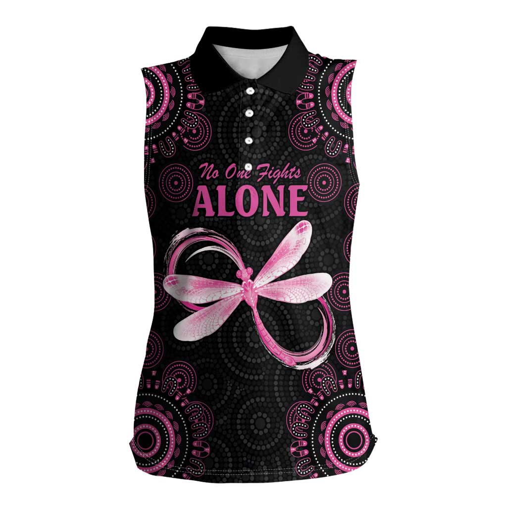 Personalized Pink Dragonfly Aboriginal of Hope Women Sleeveless Polo Shirt Australia’s Breast Cancer Awareness - Aussie Hoodie