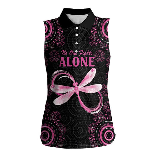 Personalized Pink Dragonfly Aboriginal of Hope Women Sleeveless Polo Shirt Australia’s Breast Cancer Awareness - Aussie Hoodie