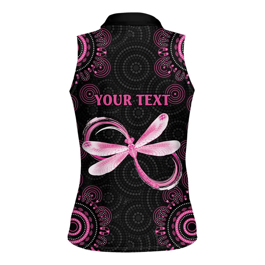 Personalized Pink Dragonfly Aboriginal of Hope Women Sleeveless Polo Shirt Australia’s Breast Cancer Awareness - Aussie Hoodie