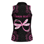 Personalized Pink Dragonfly Aboriginal of Hope Women Sleeveless Polo Shirt Australia’s Breast Cancer Awareness - Aussie Hoodie