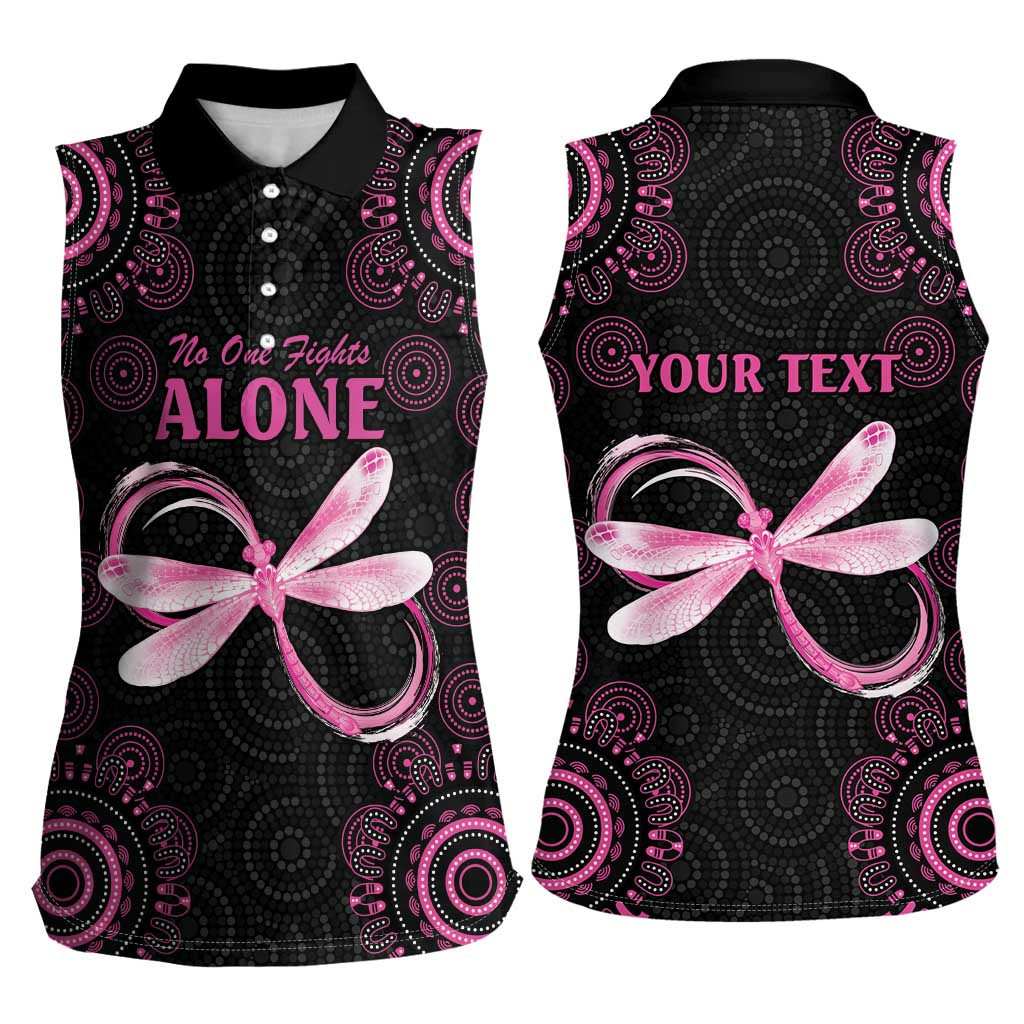 Personalized Pink Dragonfly Aboriginal of Hope Women Sleeveless Polo Shirt Australia’s Breast Cancer Awareness - Aussie Hoodie