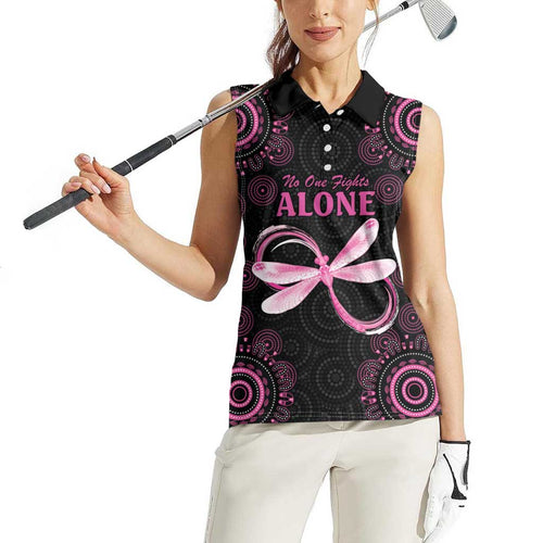 Personalized Pink Dragonfly Aboriginal of Hope Women Sleeveless Polo Shirt Australia’s Breast Cancer Awareness - Aussie Hoodie