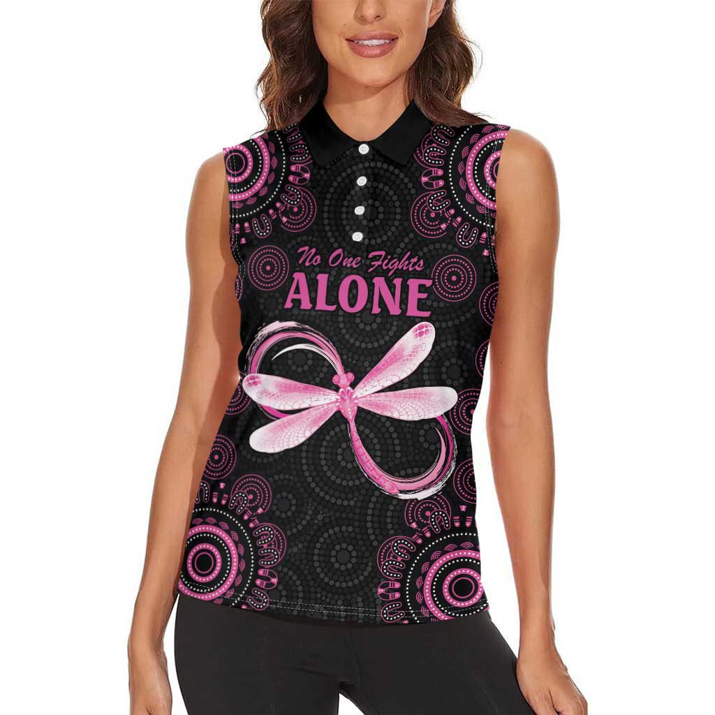 Personalized Pink Dragonfly Aboriginal of Hope Women Sleeveless Polo Shirt Australia’s Breast Cancer Awareness - Aussie Hoodie