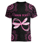 Personalized Pink Dragonfly Aboriginal of Hope Women V-Neck T-Shirt Australia’s Breast Cancer Awareness - Aussie Hoodie