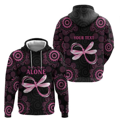 Personalized Pink Dragonfly Aboriginal of Hope Zip Hoodie Australia’s Breast Cancer Awareness - Aussie Hoodie