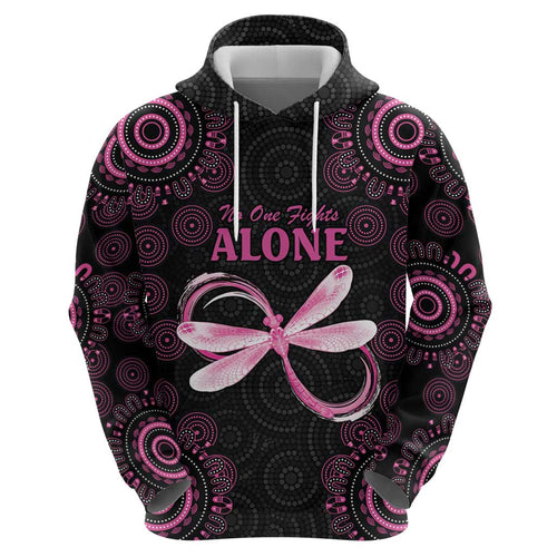 Personalized Pink Dragonfly Aboriginal of Hope Zip Hoodie Australia’s Breast Cancer Awareness - Aussie Hoodie