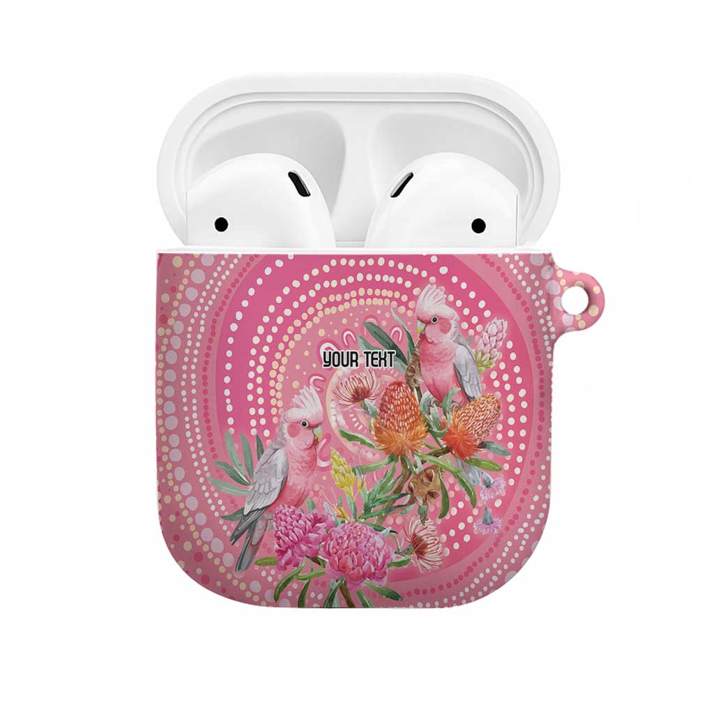 Personalized Pink Galah Aboriginal Dot Art AirPods Case Australia’s Breast Cancer Awareness - Aussie Hoodie