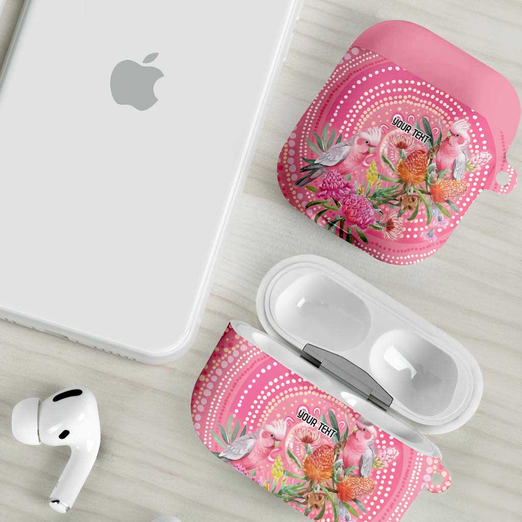 Personalized Pink Galah Aboriginal Dot Art AirPods Case Australia’s Breast Cancer Awareness - Aussie Hoodie