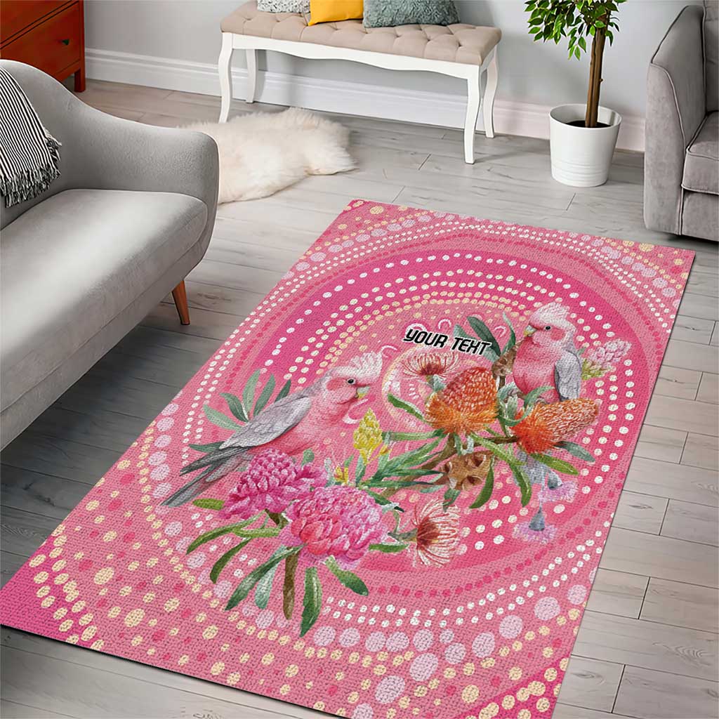 Personalized Pink Galah Aboriginal Dot Art Area Rug Australia’s Breast Cancer Awareness - Aussie Hoodie