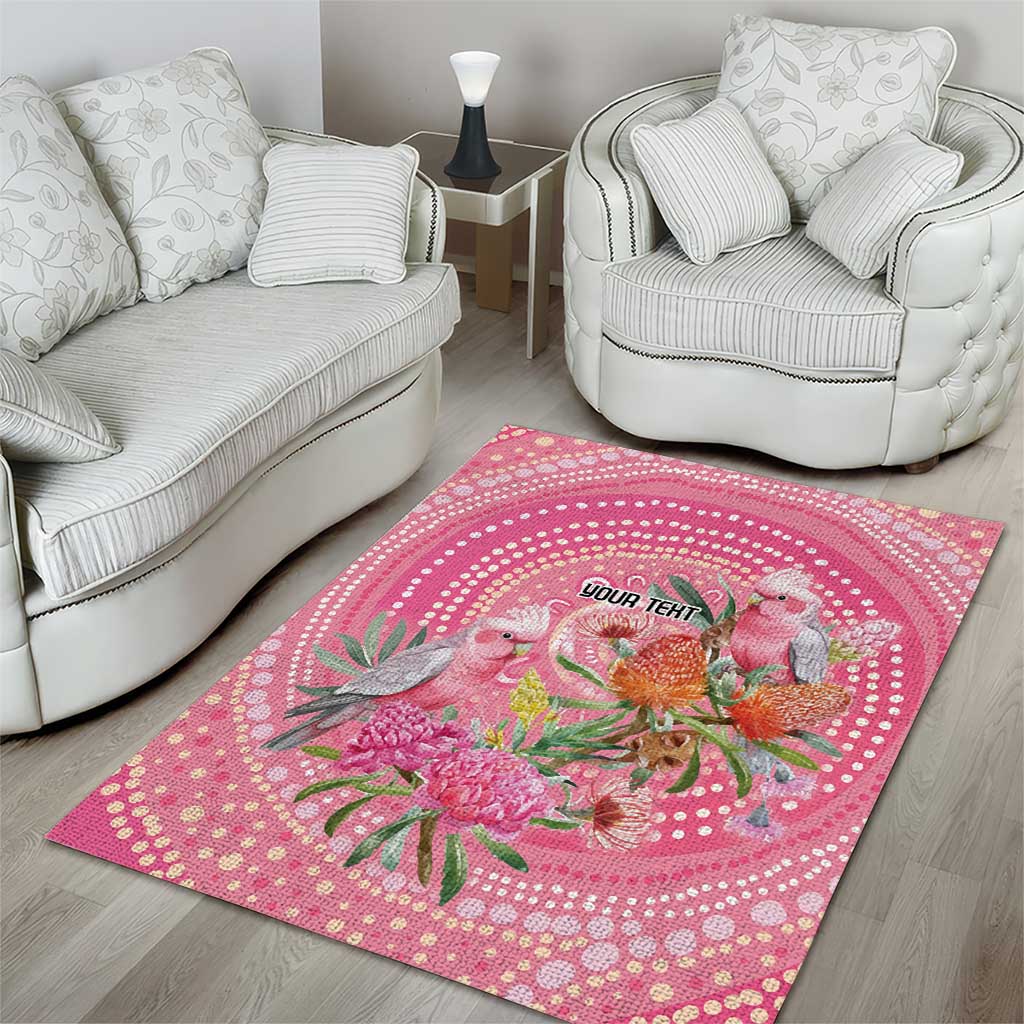 Personalized Pink Galah Aboriginal Dot Art Area Rug Australia’s Breast Cancer Awareness - Aussie Hoodie