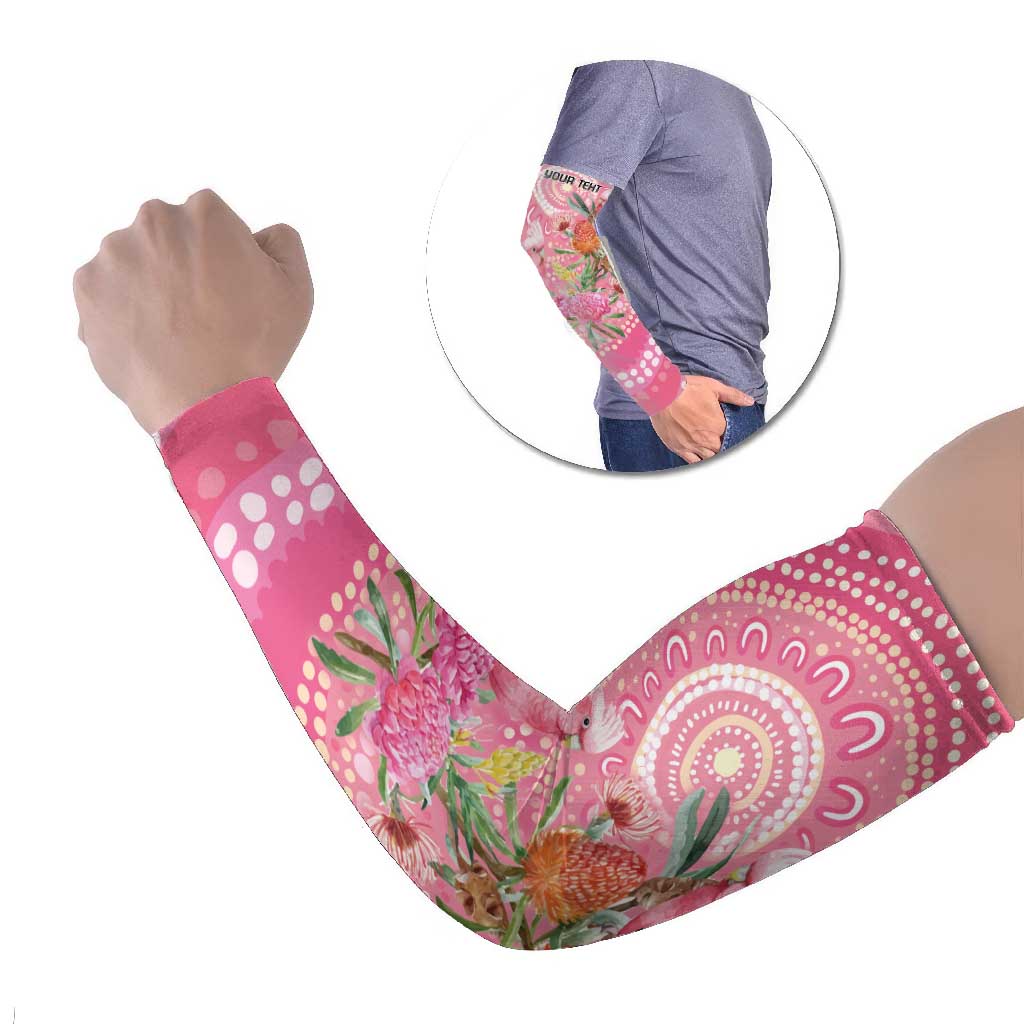 Personalized Pink Galah Aboriginal Dot Art Arm Sleeves Australia’s Breast Cancer Awareness - Aussie Hoodie