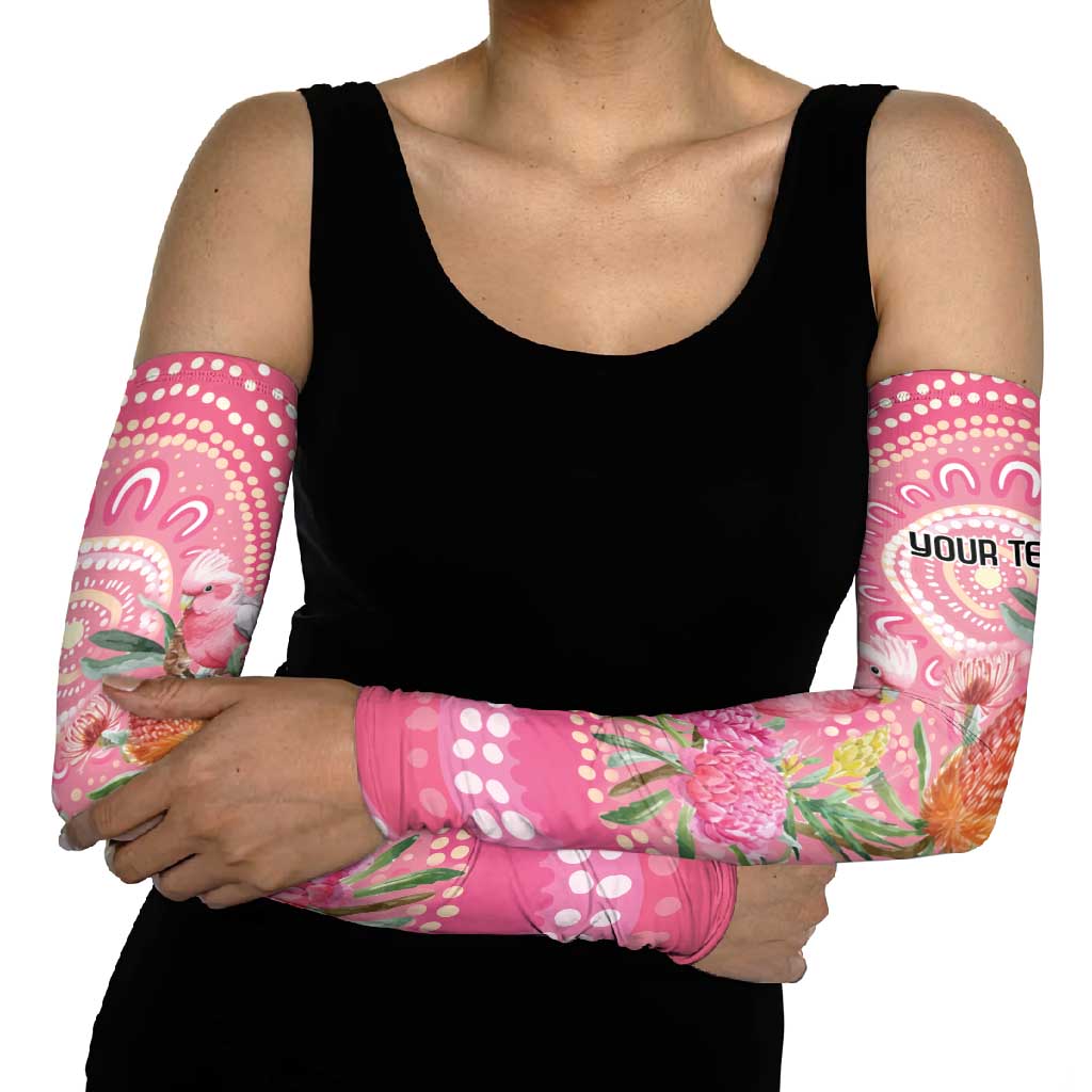 Personalized Pink Galah Aboriginal Dot Art Arm Sleeves Australia’s Breast Cancer Awareness - Aussie Hoodie
