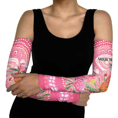 Personalized Pink Galah Aboriginal Dot Art Arm Sleeves Australia’s Breast Cancer Awareness - Aussie Hoodie
