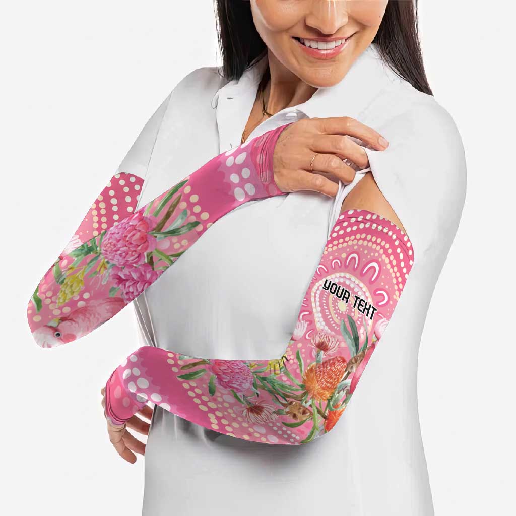 Personalized Pink Galah Aboriginal Dot Art Arm Sleeves Australia’s Breast Cancer Awareness - Aussie Hoodie