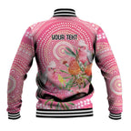 Personalized Pink Galah Aboriginal Dot Art Baseball Jacket Australia’s Breast Cancer Awareness - Aussie Hoodie