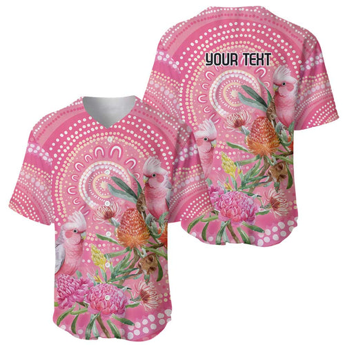 Personalized Pink Galah Aboriginal Dot Art Baseball Jersey Australia’s Breast Cancer Awareness - Aussie Hoodie