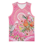Personalized Pink Galah Aboriginal Dot Art Basketball Jersey Australia’s Breast Cancer Awareness - Aussie Hoodie