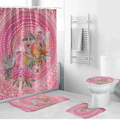 Personalized Pink Galah Aboriginal Dot Art Bathroom Set Australia’s Breast Cancer Awareness - Aussie Hoodie