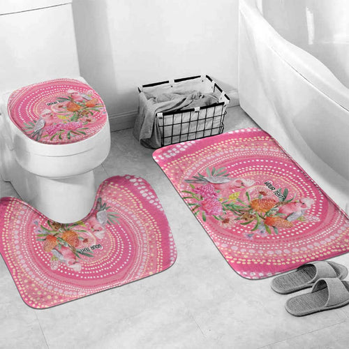 Personalized Pink Galah Aboriginal Dot Art Bathroom Set Australia’s Breast Cancer Awareness - Aussie Hoodie