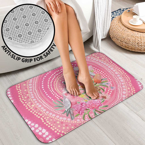 Personalized Pink Galah Aboriginal Dot Art Bathroom Set Australia’s Breast Cancer Awareness - Aussie Hoodie