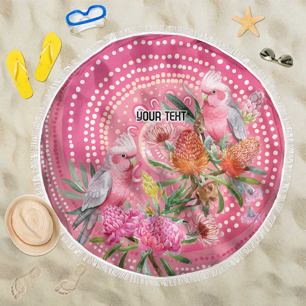 Personalized Pink Galah Aboriginal Dot Art Beach Blanket Australia’s Breast Cancer Awareness - Aussie Hoodie