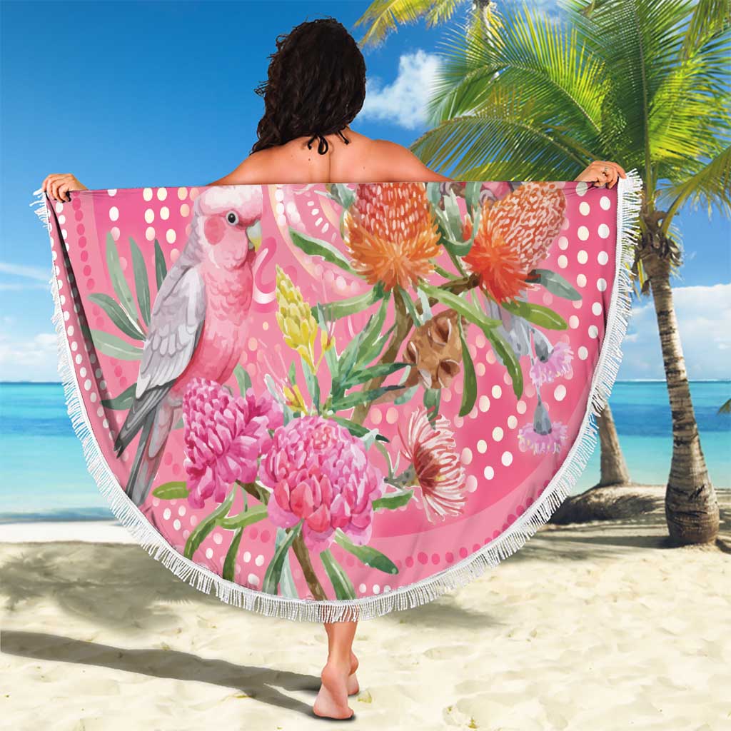 Personalized Pink Galah Aboriginal Dot Art Beach Blanket Australia’s Breast Cancer Awareness - Aussie Hoodie