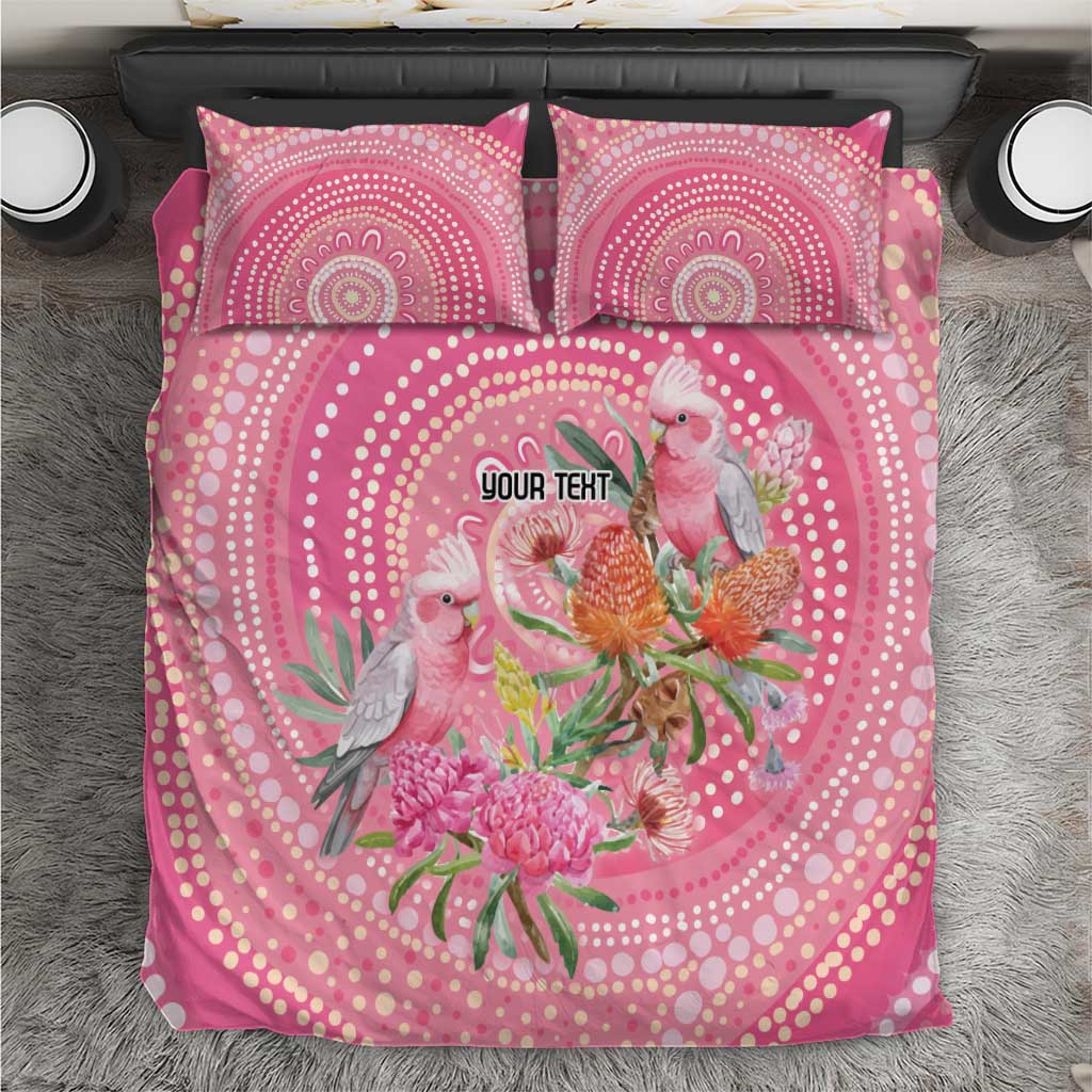 Personalized Pink Galah Aboriginal Dot Art Bedding Set Australia’s Breast Cancer Awareness - Aussie Hoodie