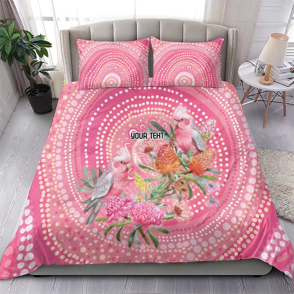 Personalized Pink Galah Aboriginal Dot Art Bedding Set Australia’s Breast Cancer Awareness - Aussie Hoodie