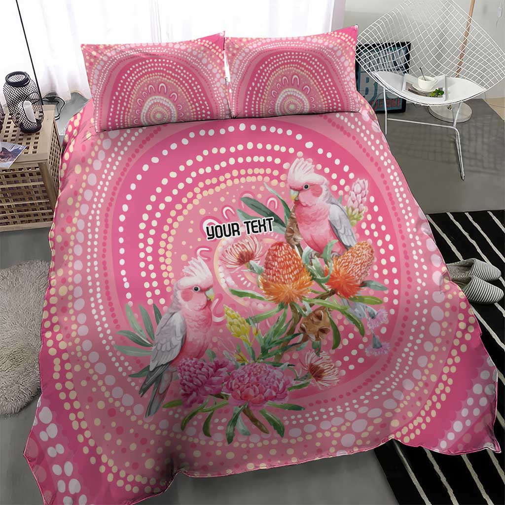 Personalized Pink Galah Aboriginal Dot Art Bedding Set Australia’s Breast Cancer Awareness - Aussie Hoodie