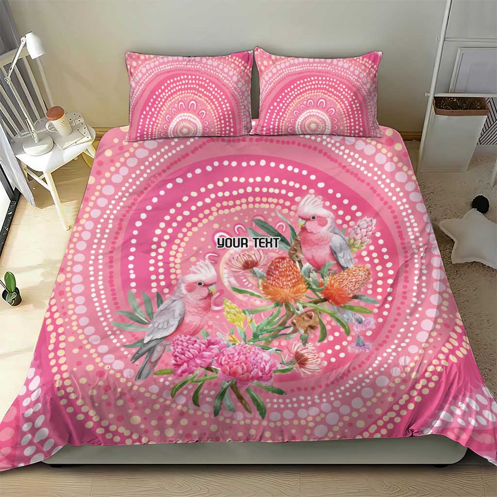 Personalized Pink Galah Aboriginal Dot Art Bedding Set Australia’s Breast Cancer Awareness - Aussie Hoodie