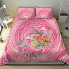 Personalized Pink Galah Aboriginal Dot Art Bedding Set Australia’s Breast Cancer Awareness - Aussie Hoodie