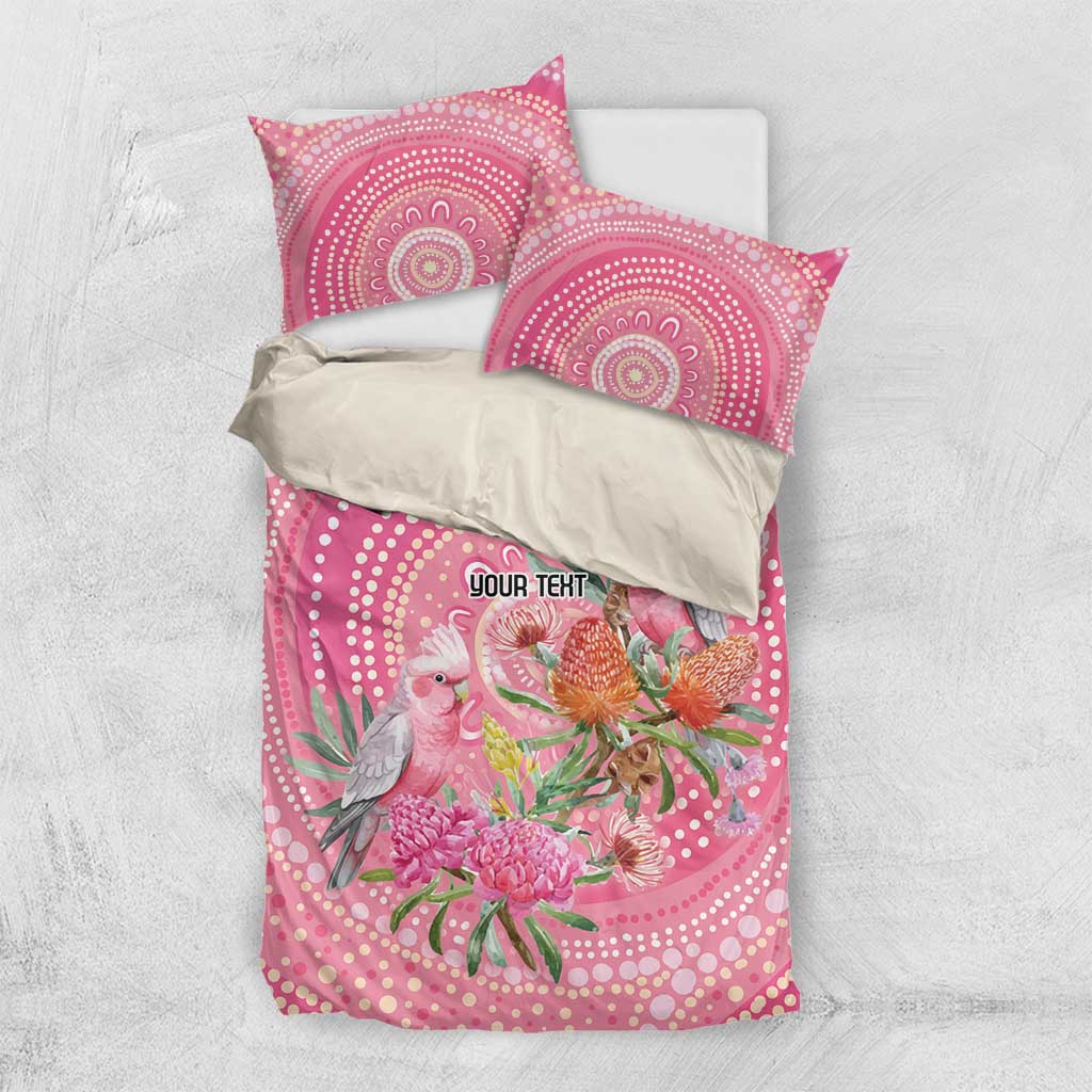Personalized Pink Galah Aboriginal Dot Art Bedding Set Australia’s Breast Cancer Awareness - Aussie Hoodie