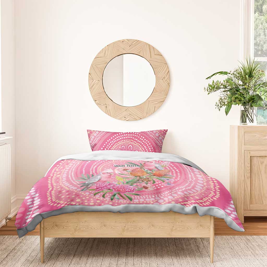 Personalized Pink Galah Aboriginal Dot Art Bedding Set Australia’s Breast Cancer Awareness - Aussie Hoodie