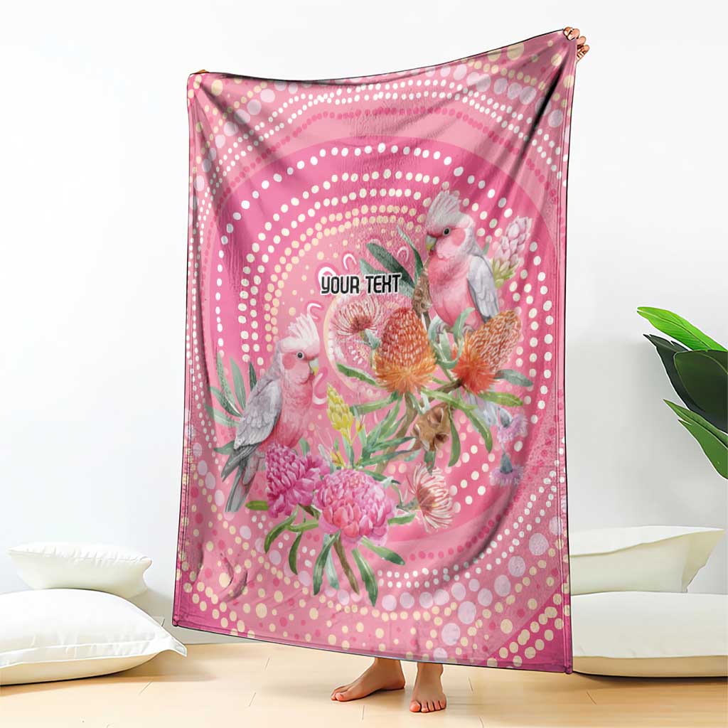 Personalized Pink Galah Aboriginal Dot Art Blanket Australia’s Breast Cancer Awareness - Aussie Hoodie