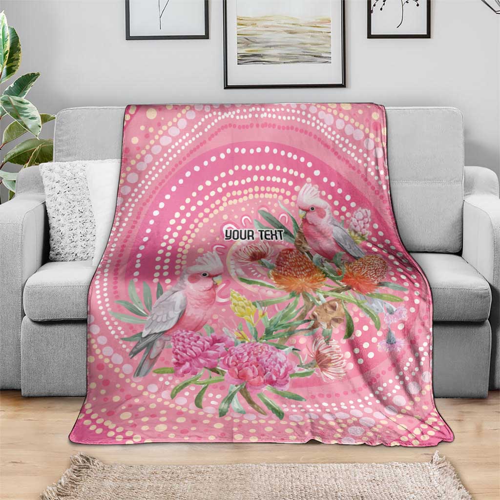 Personalized Pink Galah Aboriginal Dot Art Blanket Australia’s Breast Cancer Awareness - Aussie Hoodie