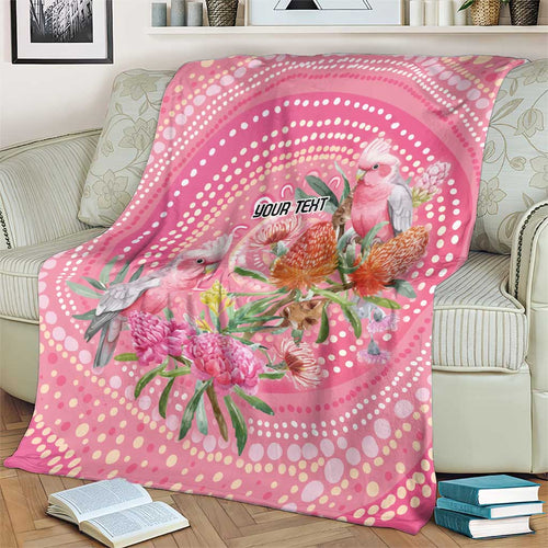 Personalized Pink Galah Aboriginal Dot Art Blanket Australia’s Breast Cancer Awareness - Aussie Hoodie