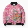 Personalized Pink Galah Aboriginal Dot Art Bomber Puffer Jacket Australia’s Breast Cancer Awareness - Aussie Hoodie