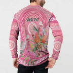 Personalized Pink Galah Aboriginal Dot Art Button Sweatshirt Australia’s Breast Cancer Awareness - Aussie Hoodie