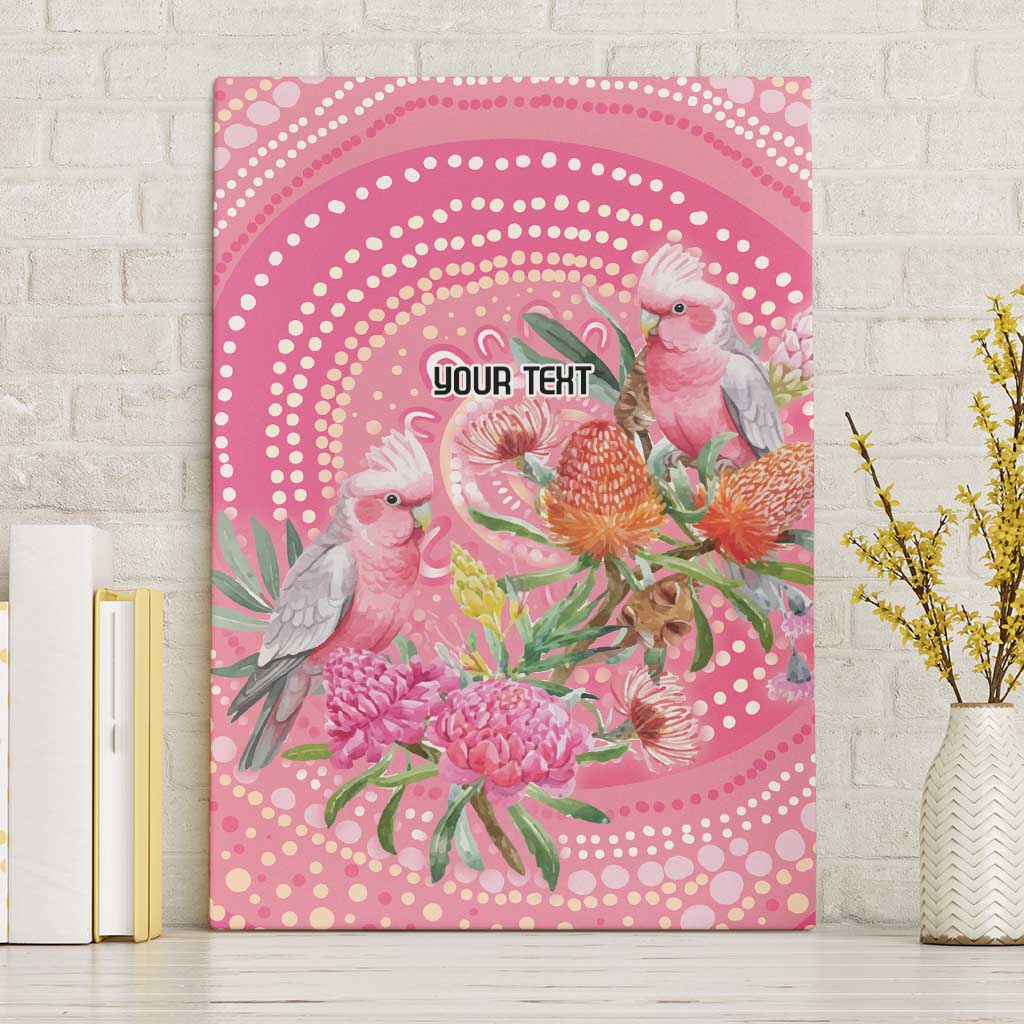 Personalized Pink Galah Aboriginal Dot Art Canvas Wall Art Australia’s Breast Cancer Awareness - Aussie Hoodie