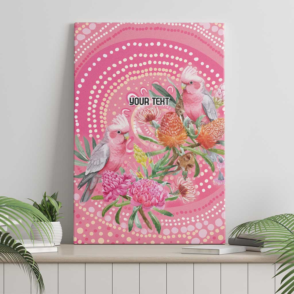 Personalized Pink Galah Aboriginal Dot Art Canvas Wall Art Australia’s Breast Cancer Awareness - Aussie Hoodie
