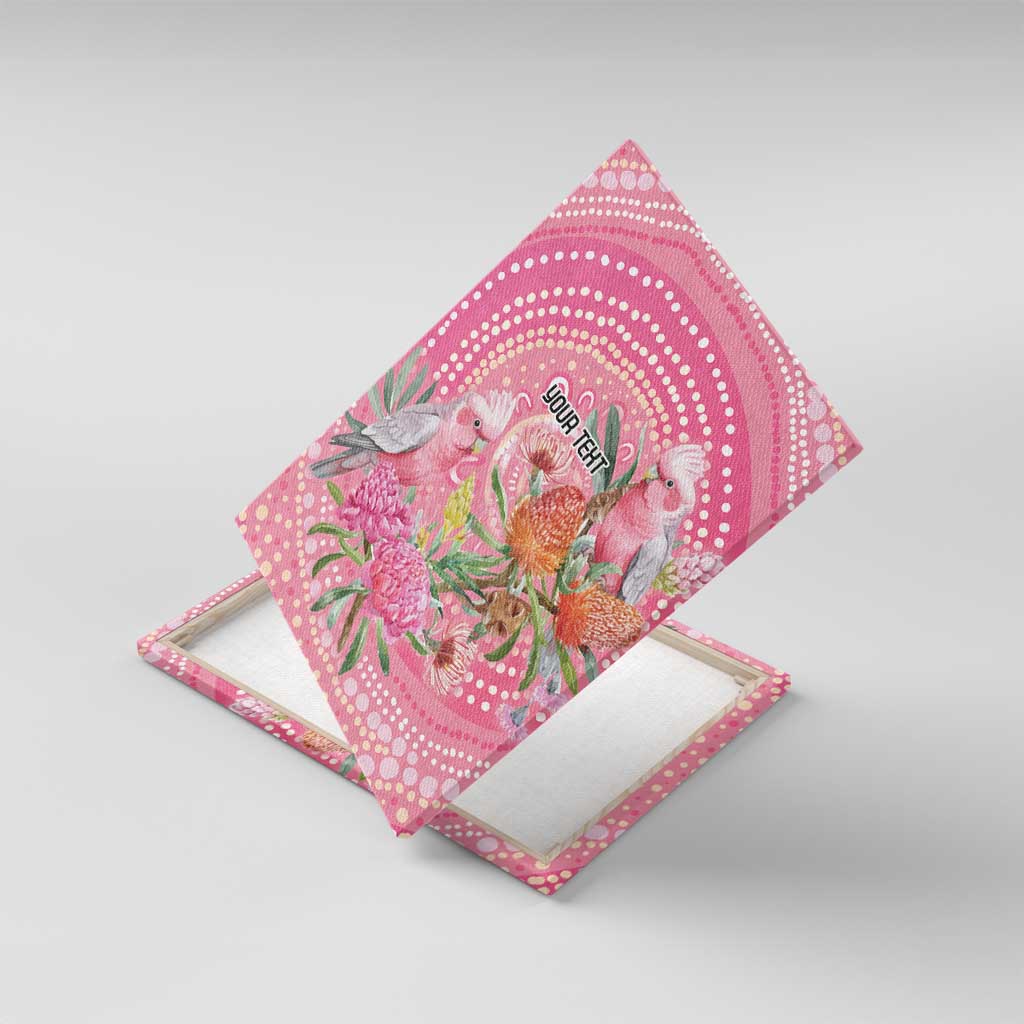 Personalized Pink Galah Aboriginal Dot Art Canvas Wall Art Australia’s Breast Cancer Awareness - Aussie Hoodie