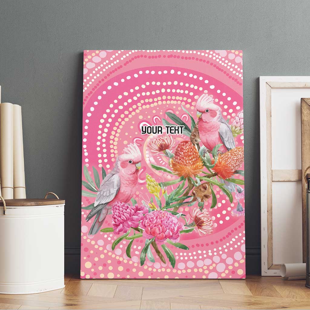 Personalized Pink Galah Aboriginal Dot Art Canvas Wall Art Australia’s Breast Cancer Awareness - Aussie Hoodie