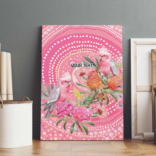 Personalized Pink Galah Aboriginal Dot Art Canvas Wall Art Australia’s Breast Cancer Awareness - Aussie Hoodie
