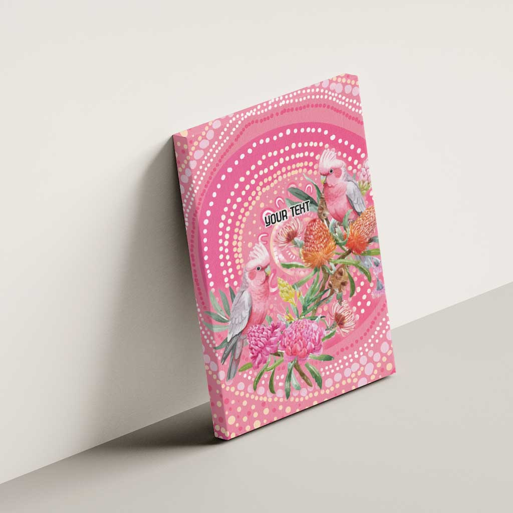 Personalized Pink Galah Aboriginal Dot Art Canvas Wall Art Australia’s Breast Cancer Awareness - Aussie Hoodie