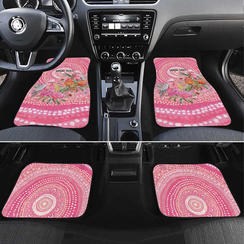Personalized Pink Galah Aboriginal Dot Art Car Mats Australia’s Breast Cancer Awareness - Aussie Hoodie