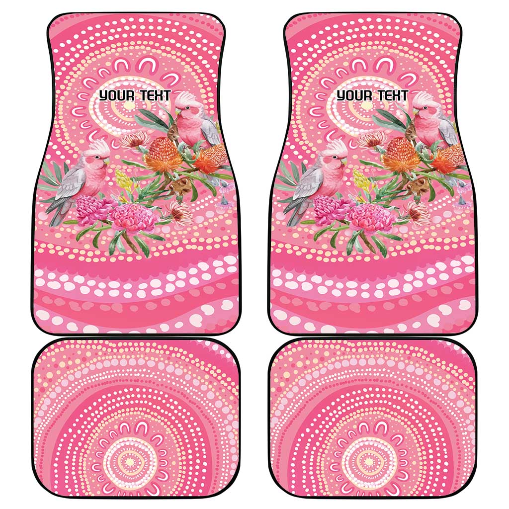 Personalized Pink Galah Aboriginal Dot Art Car Mats Australia’s Breast Cancer Awareness - Aussie Hoodie