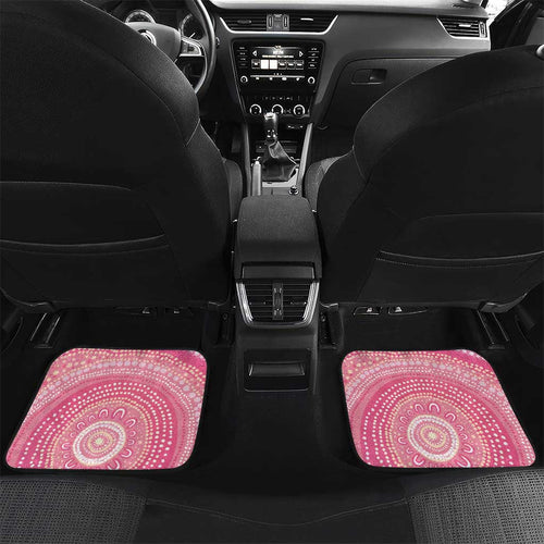 Personalized Pink Galah Aboriginal Dot Art Car Mats Australia’s Breast Cancer Awareness - Aussie Hoodie