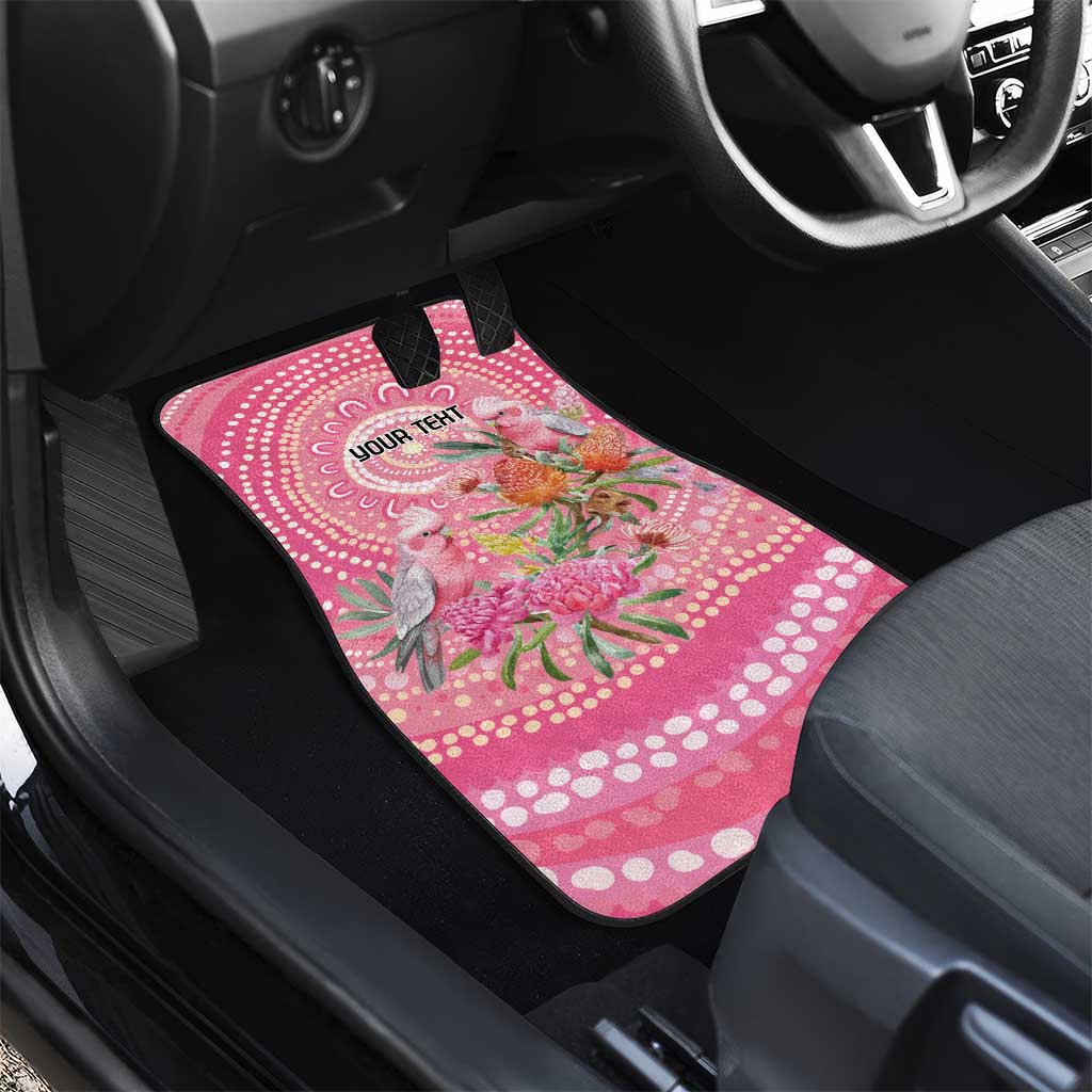 Personalized Pink Galah Aboriginal Dot Art Car Mats Australia’s Breast Cancer Awareness - Aussie Hoodie