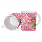 Personalized Pink Galah Aboriginal Dot Art Ceramic Mug Australia’s Breast Cancer Awareness - Aussie Hoodie